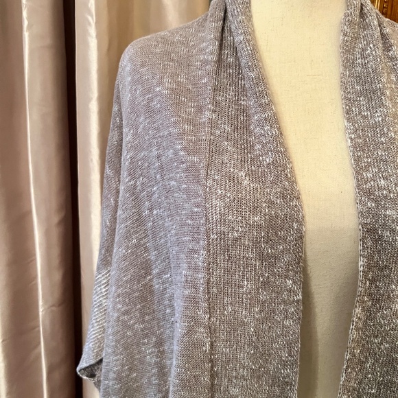 EUC Eileen Fisher Oversized Short Sleeve Open Front Linen Blend Cardigan LARGE - Picture 3 of 6